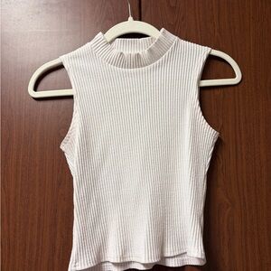 Miami Ribbed Sleeveless Tank Top - Cream